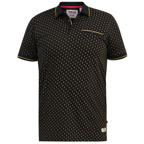 D555 Raul AOP Jersey-Polo mit Jacquard-Kragen